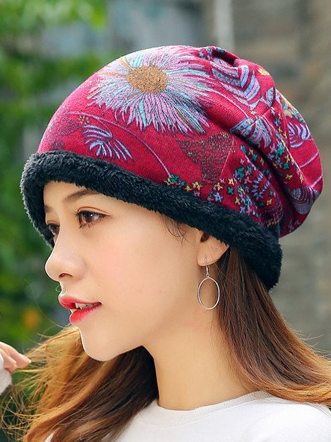 Womens Ethnic Cotton Beanie Hat Vintage Good Elastic Warm Turban Scarf ...