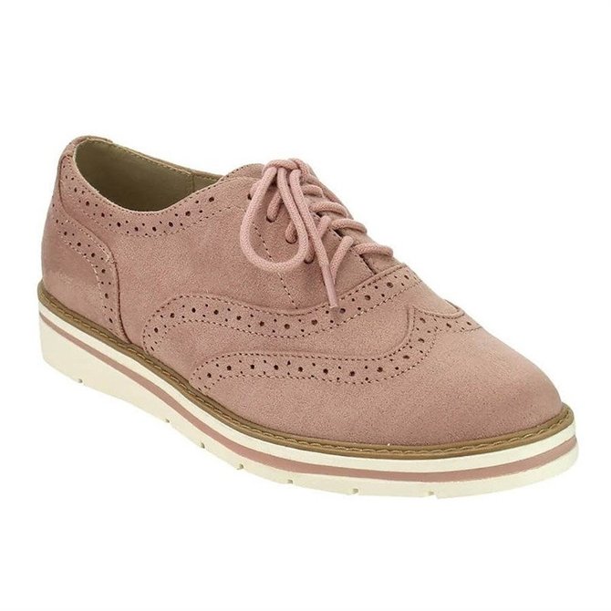 Women's Lace Up Perforated Oxfords Shoes Plus Size Casual Shoes | Women ...
