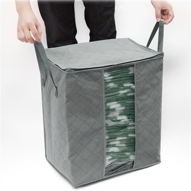 JFN  Foldable Storage Bins Clothes Blanket Closet Organizer Bag Case  