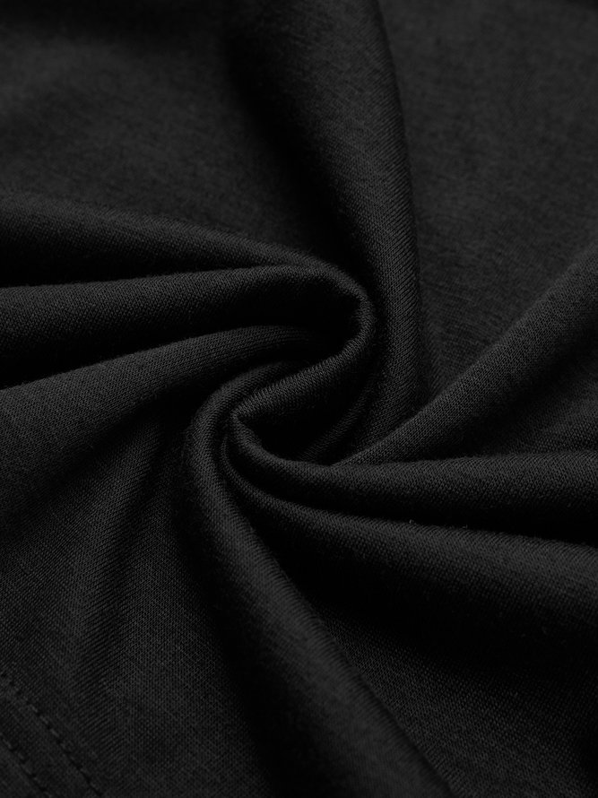 Plain Regular Fit Short Sleeve Knit Prom Dress
