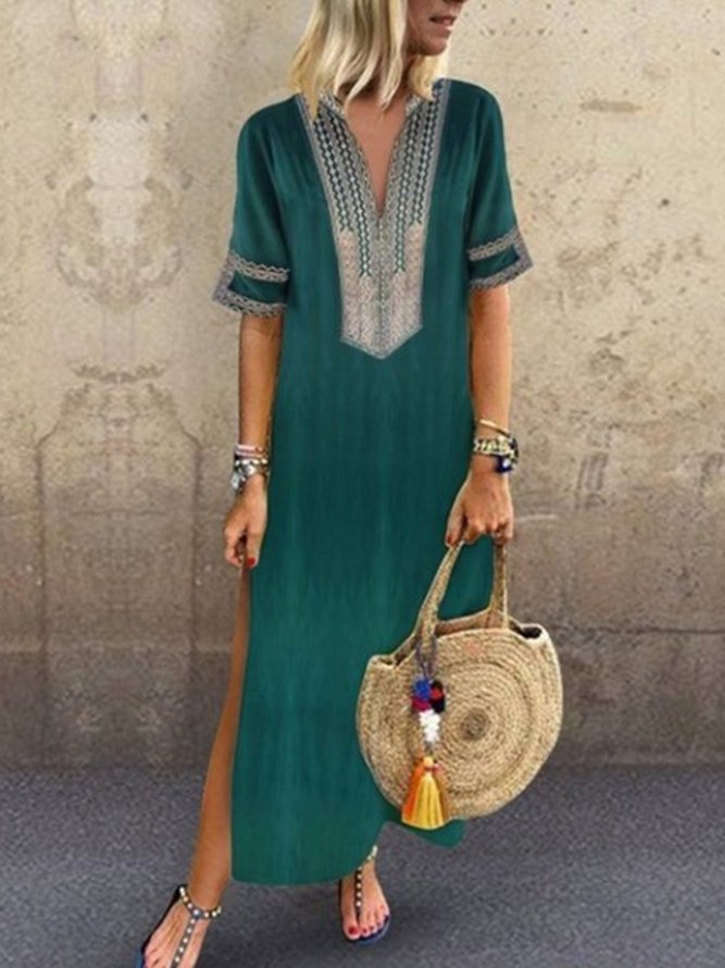 Casual Vintage Ethinc Feature Beach Dress
