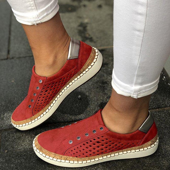 Women Casual Summer Slip On Hollow-Out Sneakers