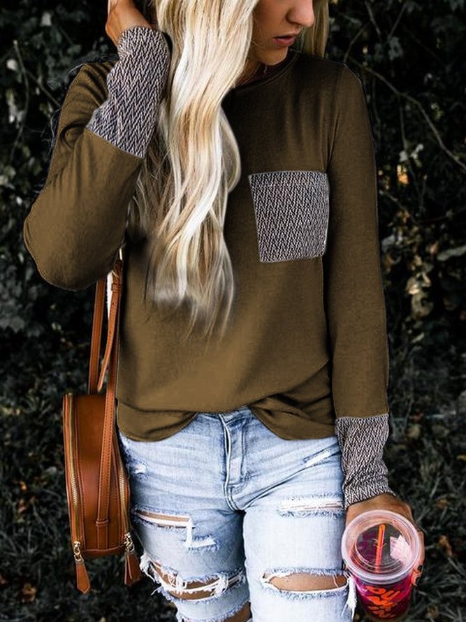 Casual Cotton-Blend Crew Neck Sweater