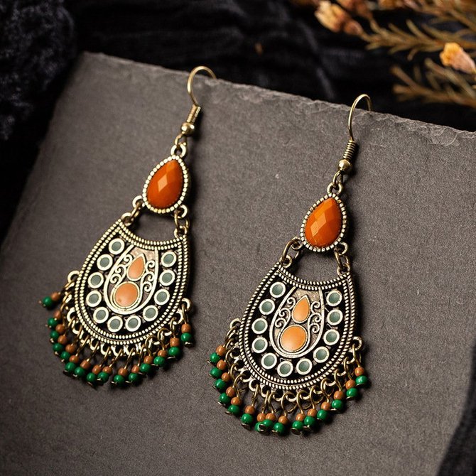 Download Alloy Earrings | Accessories | Justfashionnow Orange Jewelry Alloy All Season Vintage Jewelry ...