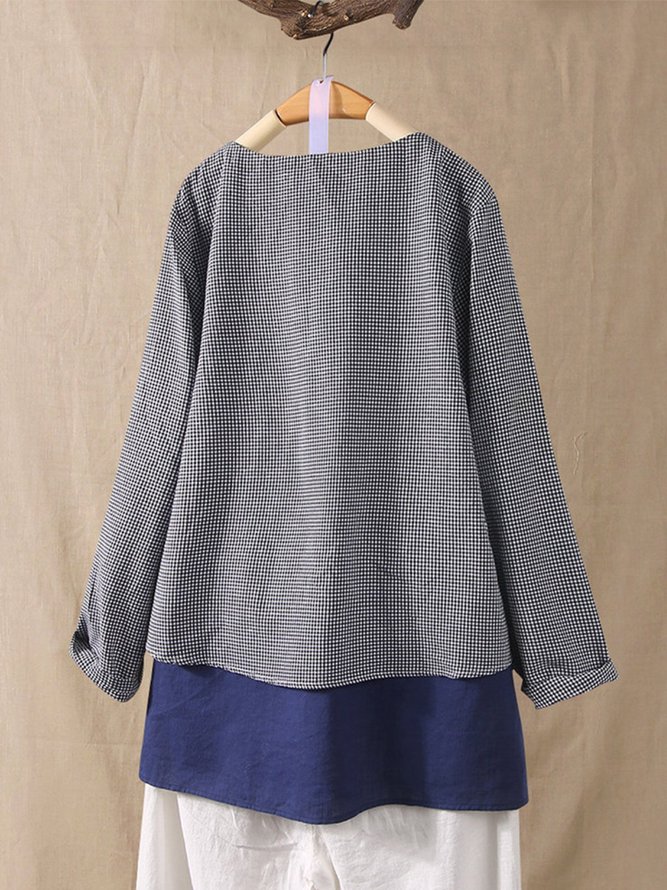 Simple Round Neck Casual Long Sleeve Tops