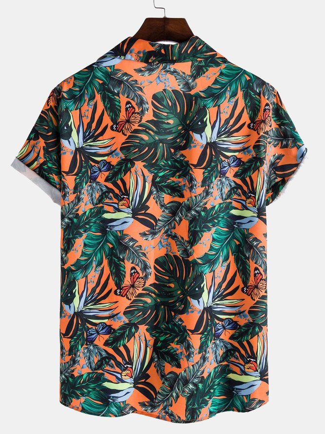 Leaves Printed Beach Shirts & Tops