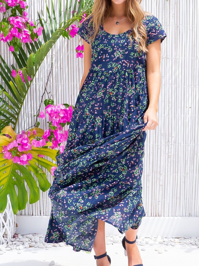 Floral Pockets Maxi Dress Summer Plus Size Weaving Dress | Women's ...
