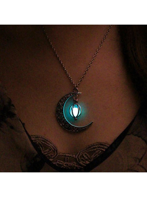 JFN  Ghost hollow Moon Necklace