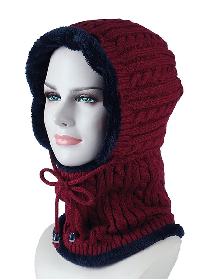 Autumn and winter one-piece woolen cap Fashionable warmth and fleece cap