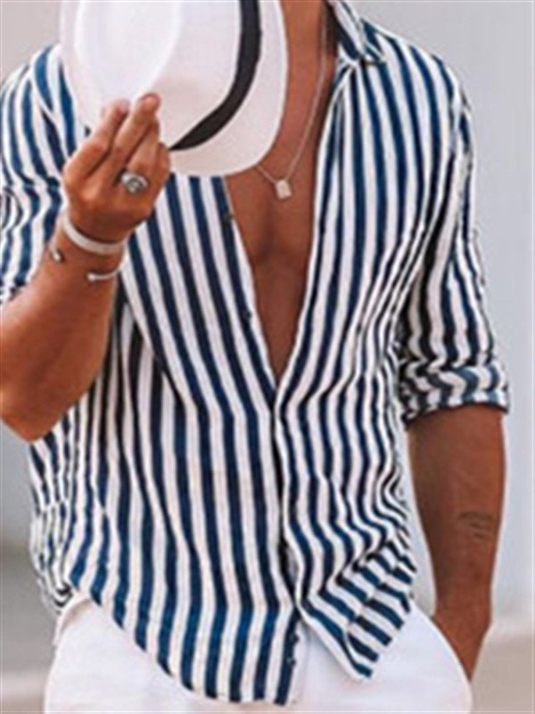 Men's Shirt Collar Cotton And Linen Shirts & Tops