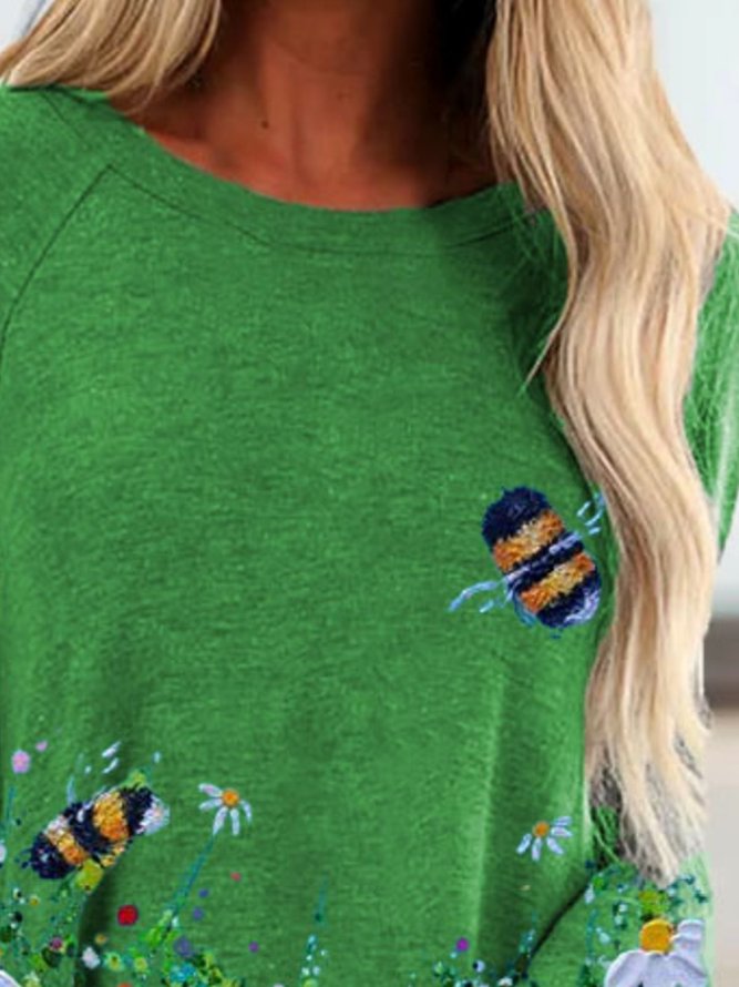 Crew Neck Long Sleeve Casual Tops