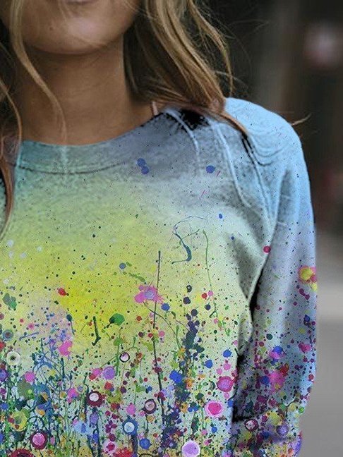 Colorful Dandelion Painting Print Sweatshirt