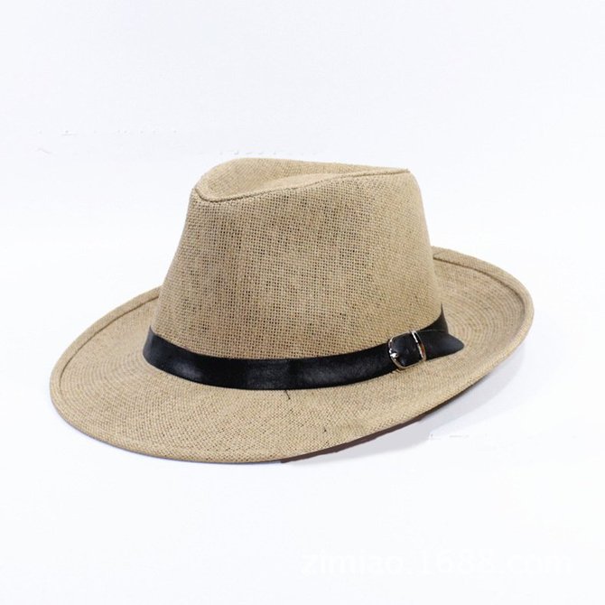 Western cowboy hat summer sun block hat large brim straw hat jazz hat