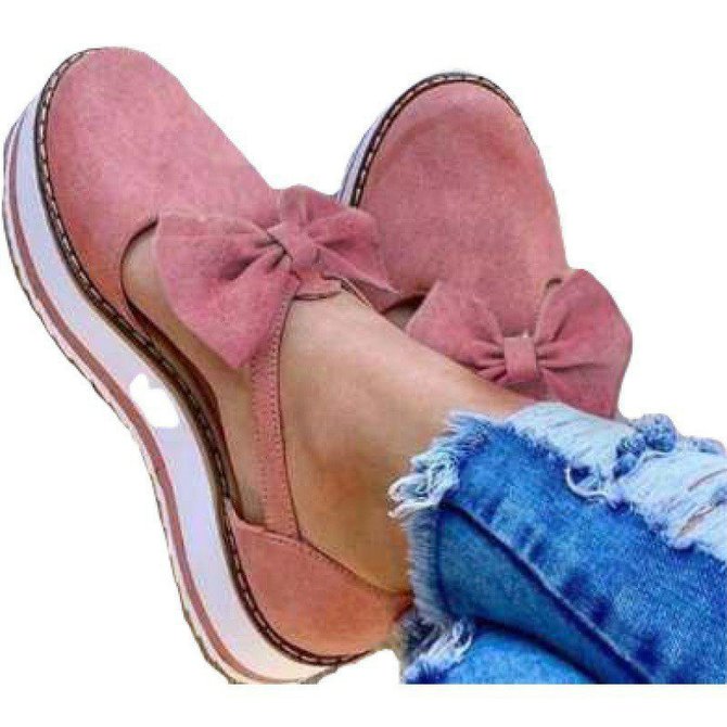 Womens bowknot  suede Flats