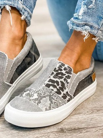 JFN  Leather and Flat Heel  Daily Women’s  Sneakers