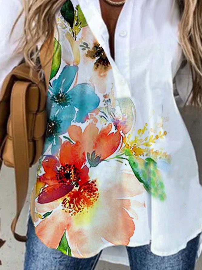 Boho Long Sleeve Floral Shirts & Tops
