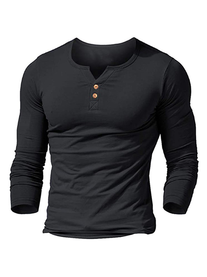 Solid V Neck Long Sleeve T-Shirts