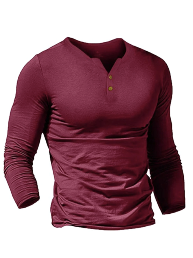Solid V Neck Long Sleeve T-Shirts