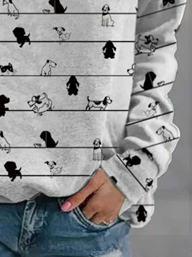 The Dog Printed Casual Sweatshirts