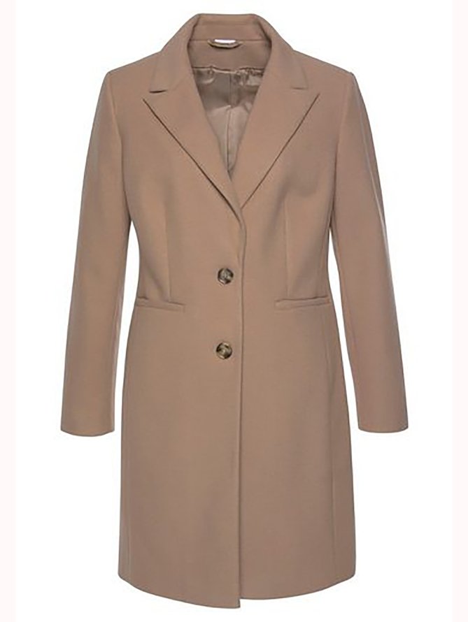 Regular Fit Solid Casual Single-breasted Trench Coat