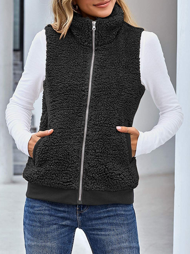 Vintage Plain Imitation Cashmere Sweater coat