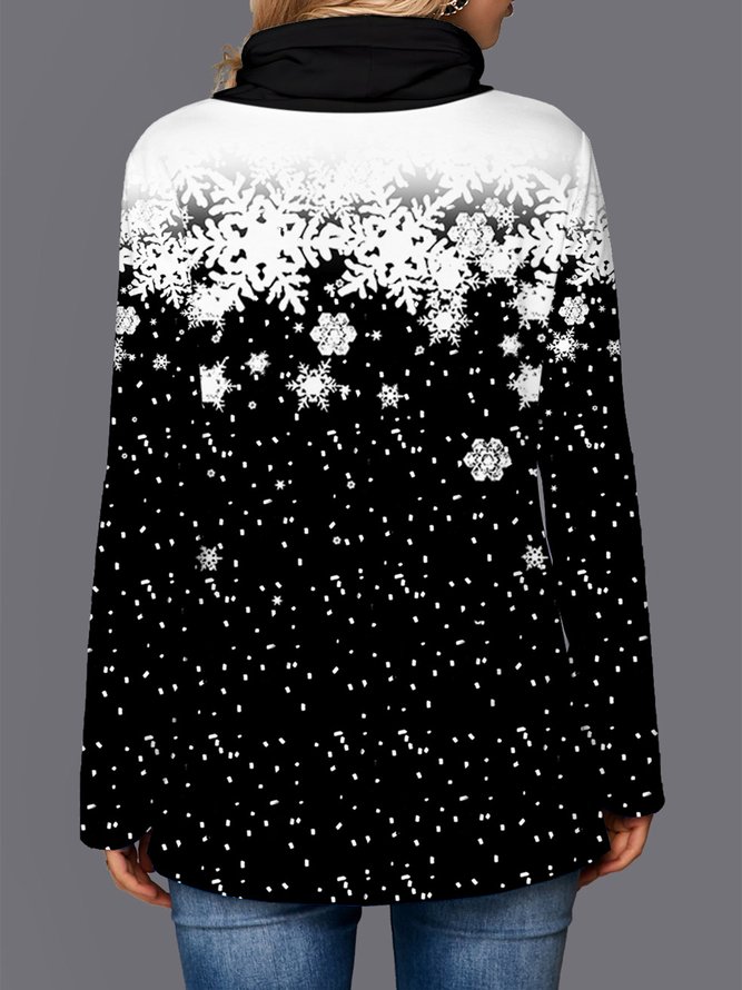 Cotton Blends Christmas Snowman Loosen Sweatshirt