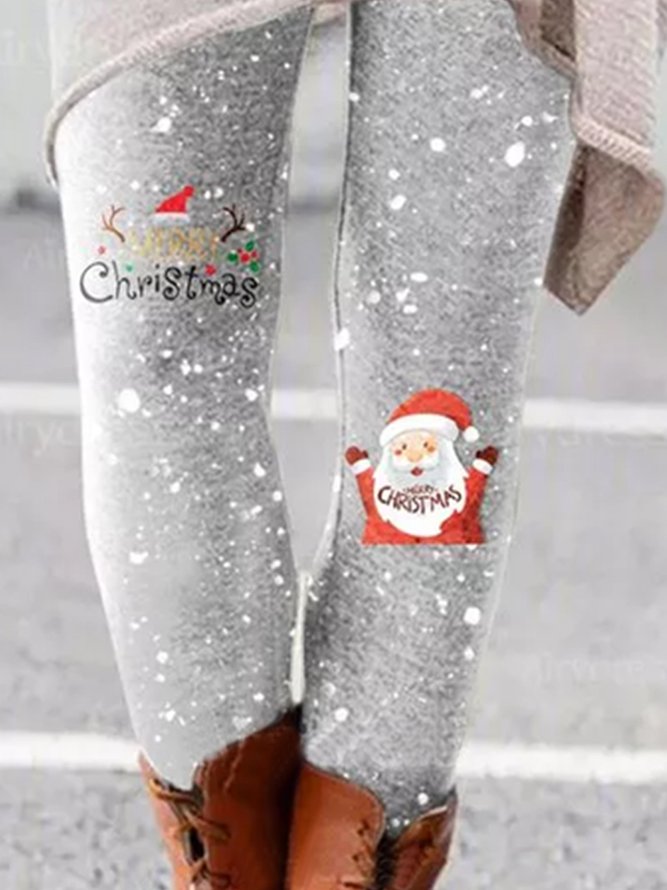 Skinny Christmas Snowman Cute Pants