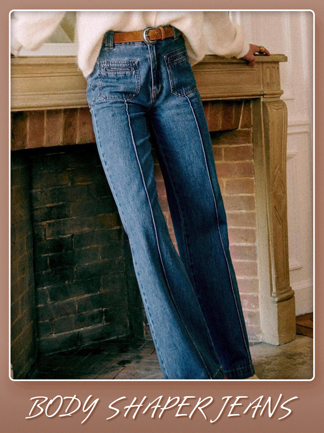 Vintage Denim Pockets Pants
