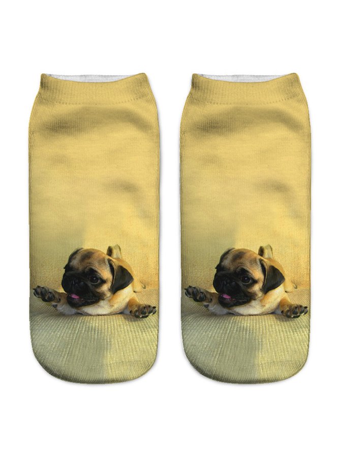 Simple Dog Print Socks