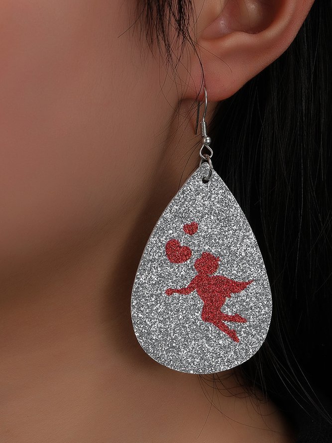 Valentine's Day Sequin Heart Cupid Earrings