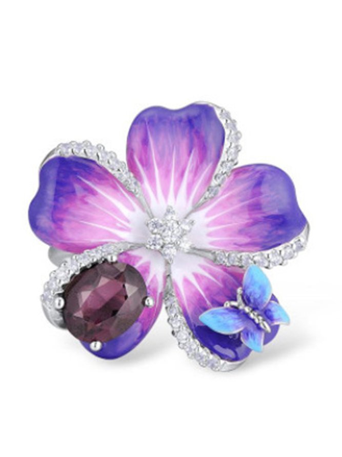 Colorful Butterfly Crystal Ring