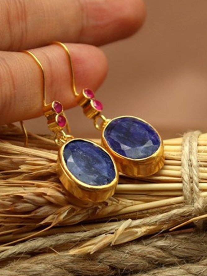 Vintage Water Crop Lapis Lazuli Earrings