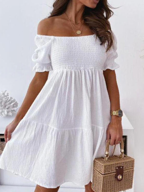 Loosen Casual Cotton Blends Short sleeve women Dress