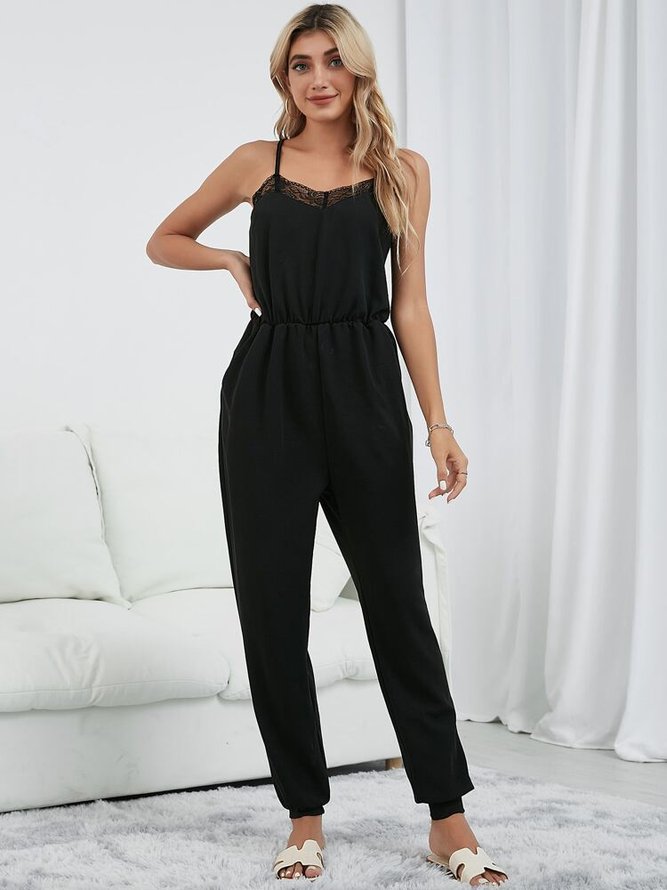 Lace Stitching Element Spring New Comfortable Ladies Jumpsuit