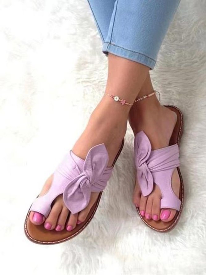 JFN Women's Resort Bow Casual Thong Sandals