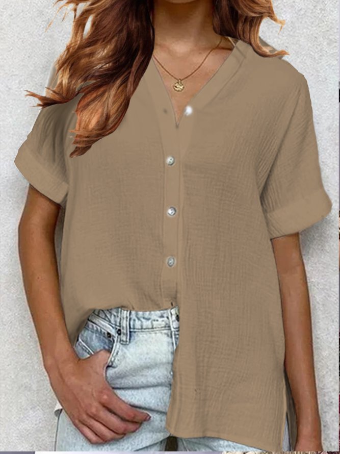 JFN Collar Solid Buttoned Casual Shirt