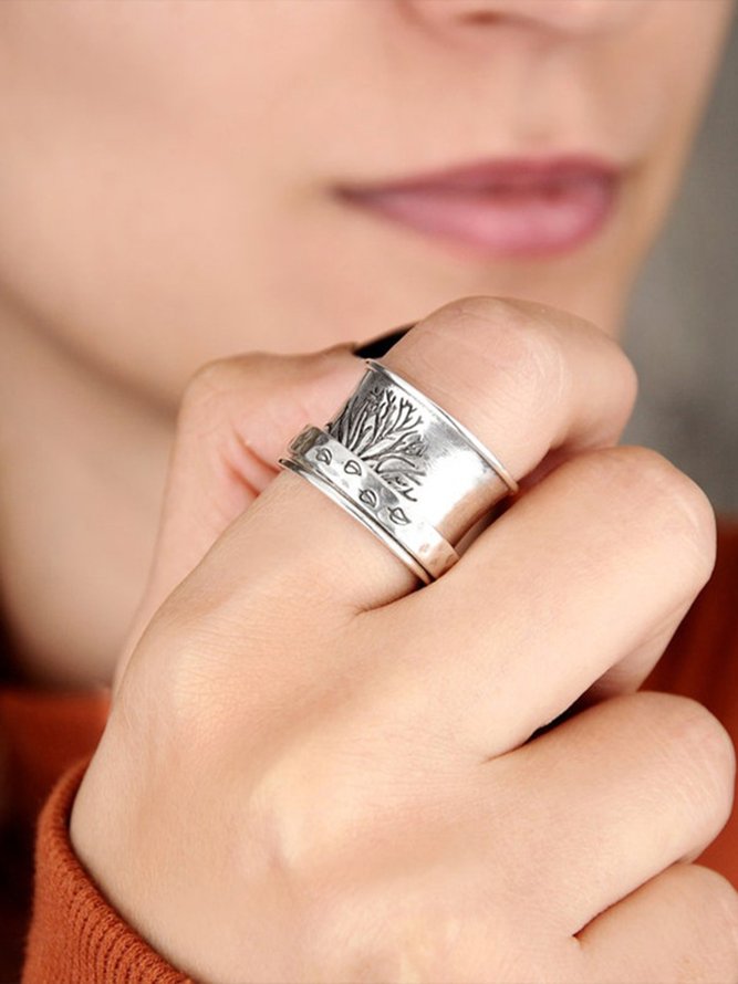 JFN  Vintage Alloy Tree of Life Ring
