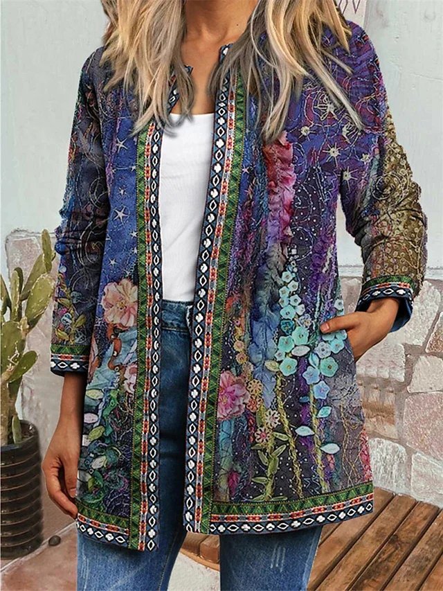 JFN Floral Pocketed Vacation Jackets