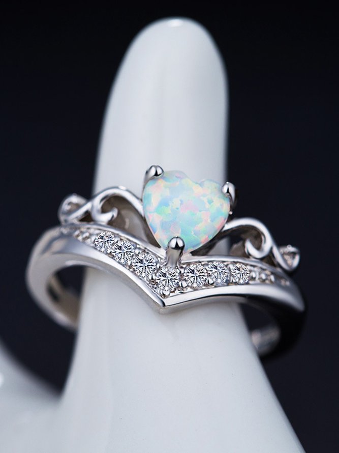 JFN Vintage Heart Opal Big Stone Ring