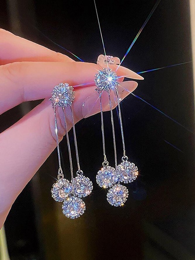 JFN Zircon Tassel Earrings Dresses Jewelry