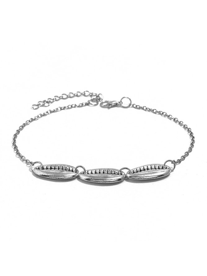 JFN  Vacation Style Simple Wave Shell Metal Multilayer Bracelet
