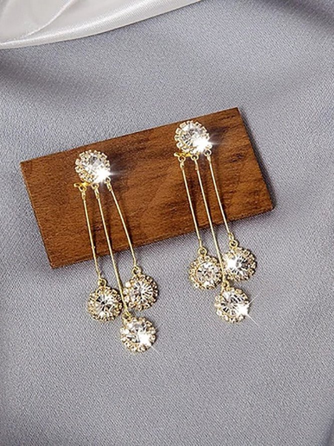 JFN Zircon Tassel Earrings Dresses Jewelry