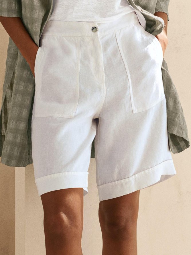 Cotton Solid Casual Shorts