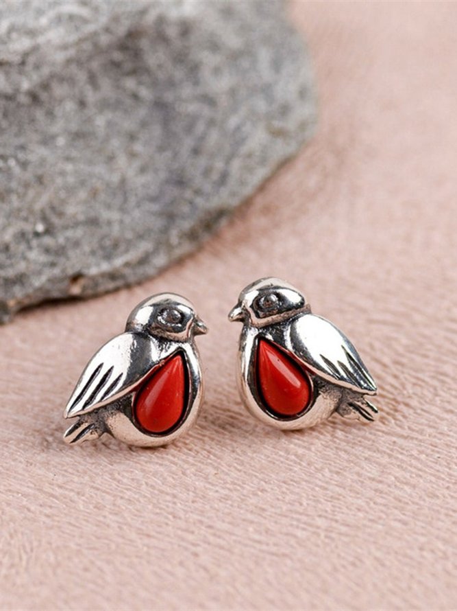 JFN Vintage Ruby Bird Earrings