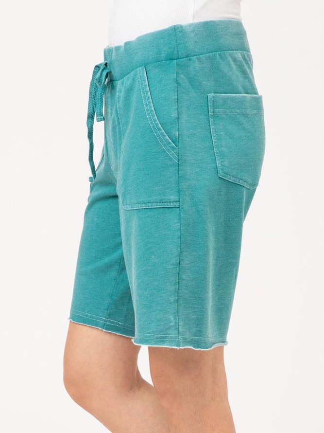 Loosen Elastic waist Pockets Shorts
