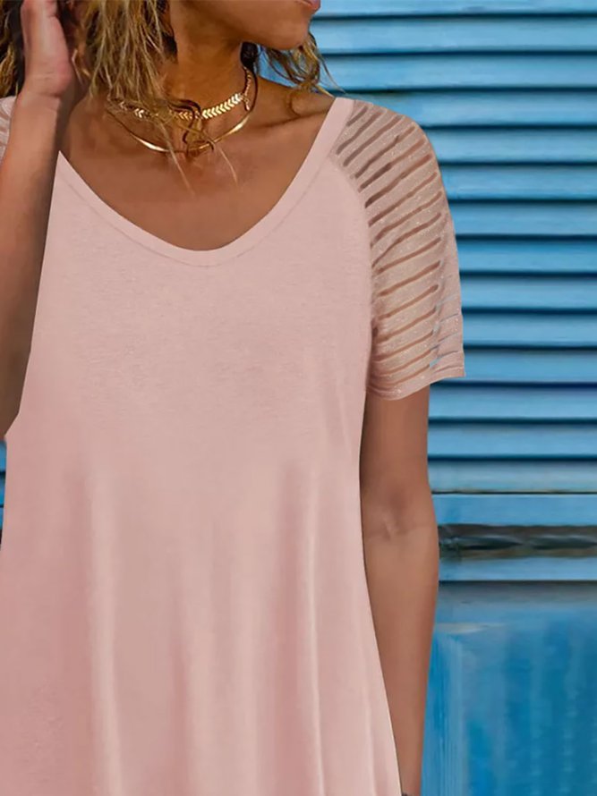 JFN Round Neck Solid Casual Mini Dress