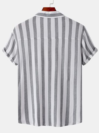 Men's Striped Short Sleeve Shirt