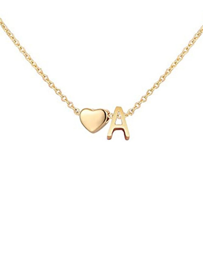 JFN Love Single Layer Alphabet Necklace