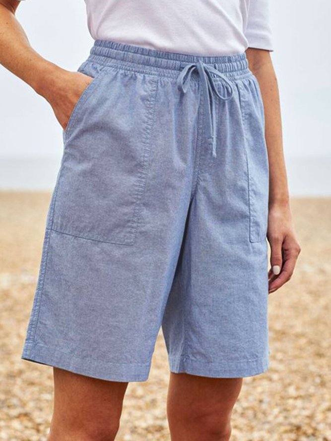 Casual Loosen Plain Pockets Shorts