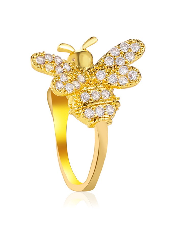 JFN Super Sparkling Diamond Bee Clip Earrings